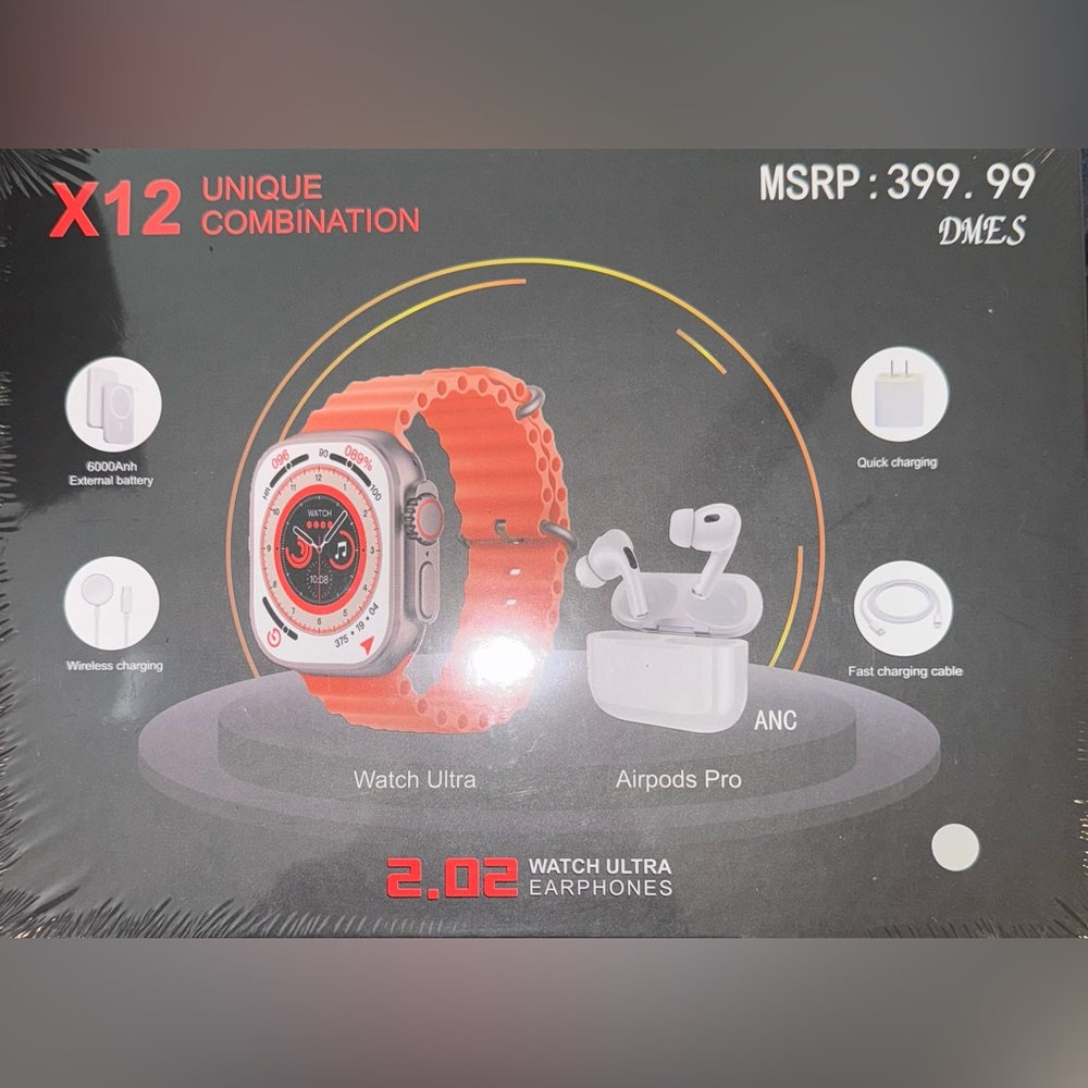 Gray- X12 Unique Combination
2.02 Watch Ultra Earphones/Chargers/Battery